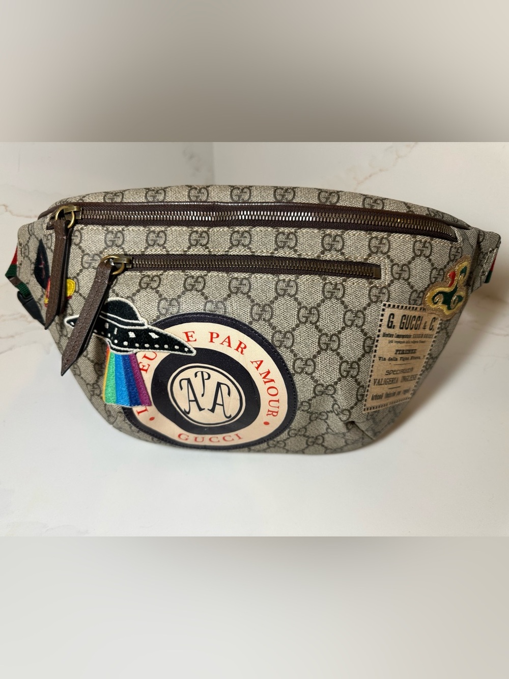 Gucci Courrier GG Supreme Monogram Belt Bum Bag